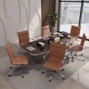 LeisureMod Harris Modern High Back Leather Office Chair with Adjustable Height, Swivel Base, Ergonomic Design for Home Office, Study, or Workspace - 3 of 4