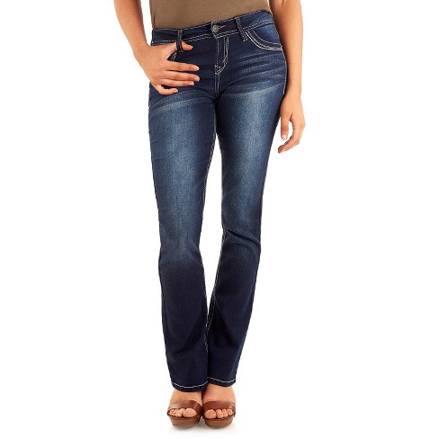 Wallflower Women's Bootcut Mid-rise Insta Stretch Jeans (standard And Plus) :