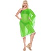 HAPPY BAY Women's Summer Vacation Swimwear Short Swim Suit Loose Beach Wear Bathing Suit Cover-up Beach Dress for Women 1X-2X Green Solid - 4 of 4