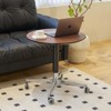 FONTOI 360 Swivel Desk, Portable Adjustable Desk, Movable Stand Desk, Bar Table for Dining Room, Kitchen, Brown, 27.5"*32.2"*27.5" - 4 of 4