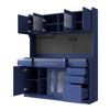 YOOCOZZ 63'' W Buffet with Hutch, Storage Cabinet, 6 Drawers, 5 Cabinets, Adjustable Shelves, Pegboard, Towel Rack, Power Outlet - Blue - 4 of 4