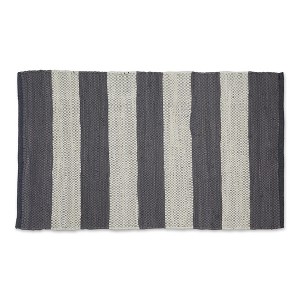 Design Imports Rugby Stripe Chindi - Gray & White - 2 X 3 Ft - 1 of 4