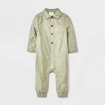 Baby Boys' Flannel Solid Romper - Cat & Jack™ Olive Green