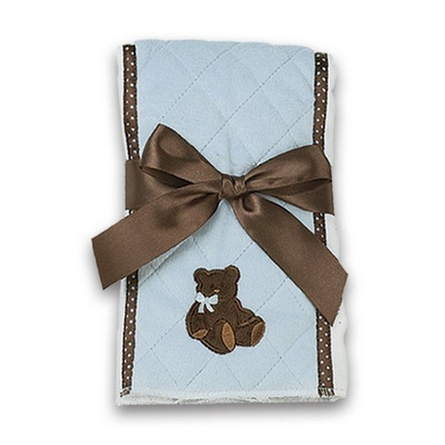 Bearington Baby Posh Dots Blue Teddy Bear Burp Cloth 14 X 18.5 Target