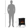 SEVOBAL Fireplace Insert Heater Mantel 3D Flame Fireplace Stove Bottom Air Outlet Fire Place Panoramic Fire Place Heater, Black, 15.9"*11.8"*17.7" - 3 of 4