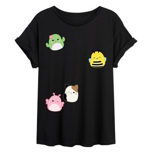 Women's - Squishmallows - Cat, Cactus, Bee, Butterfly- Womens Oversized Graphic T-Shirt Oversized Graphic T-Shirt - 1 of 4