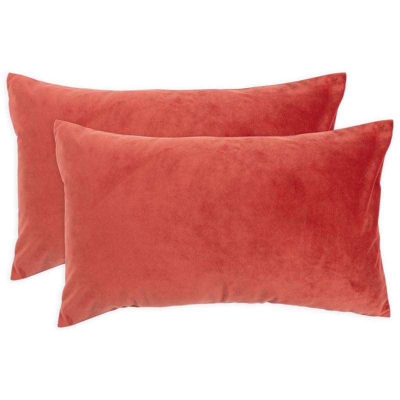 KAF Home Velvet  Set of 2 Pillow Covers - 12" x 20", 1 of 2