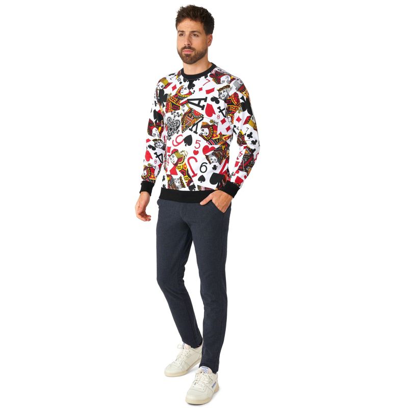 OppoSuits Men's Sweater - King Of Clubs - Multicolor, 3 of 4