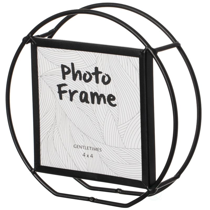 Fabulaxe Modern Circle Shape Black Metal Decor Photo Frame for Tabletop Display, 1 of 8