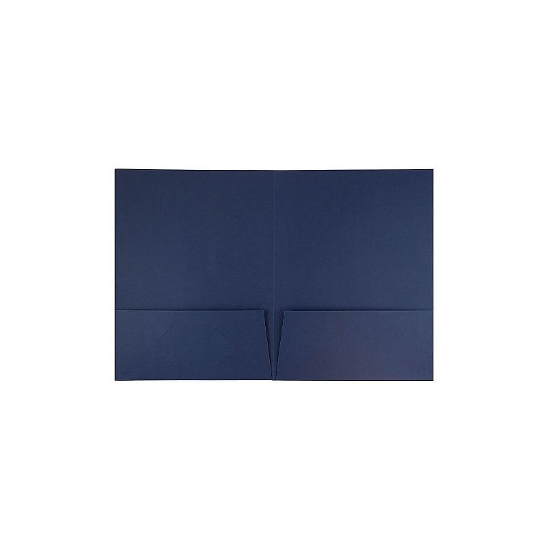 JAM Paper 2-Pocket Presentation Folders Navy Linen 100/Box 26982B, 4 of 7
