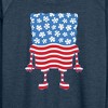Women's - SpongeBob SquarePants - Silhouette Stars Stripes Lightweight French Terry Wide Neck Long Sleeve Graphic Shirt - 2 of 4