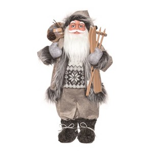 Transpac Fabric 24 in. Multicolor Christmas Rustic Bundled Up Santa - 1 of 4