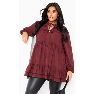 Avenue Women's Plus Size Brielle Embroidered Tunic Dress