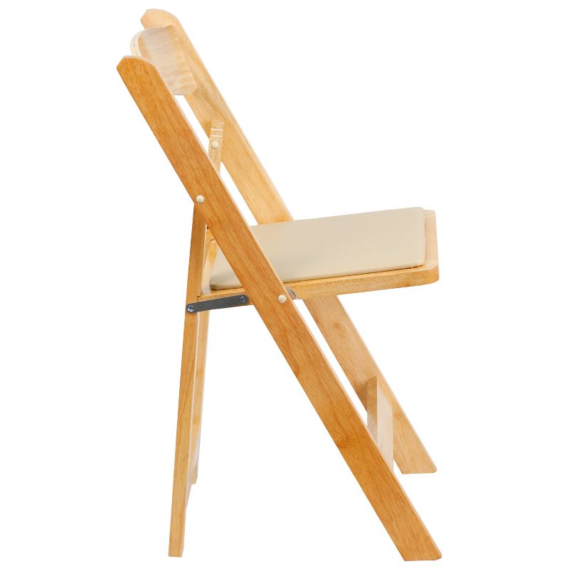 Flash Furniture 2 Pack HERCULES Series Wood Folding Chair with Vinyl Padded Seat, 4 of 17