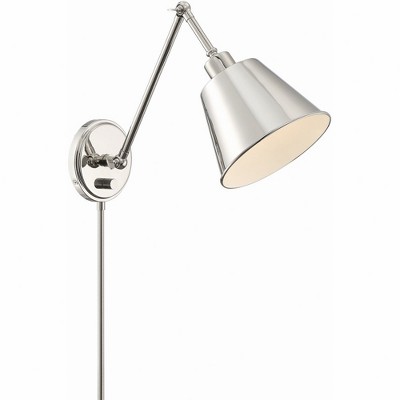 Crystorama Lighting Mitchell 1 - Light Swing Arm Lamp in  Polished Nickel