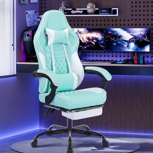 Ergonomic Video Gamer Chairs,Computer Gaming Chairs with Massage Lumbar Support and footrest - 1 of 4