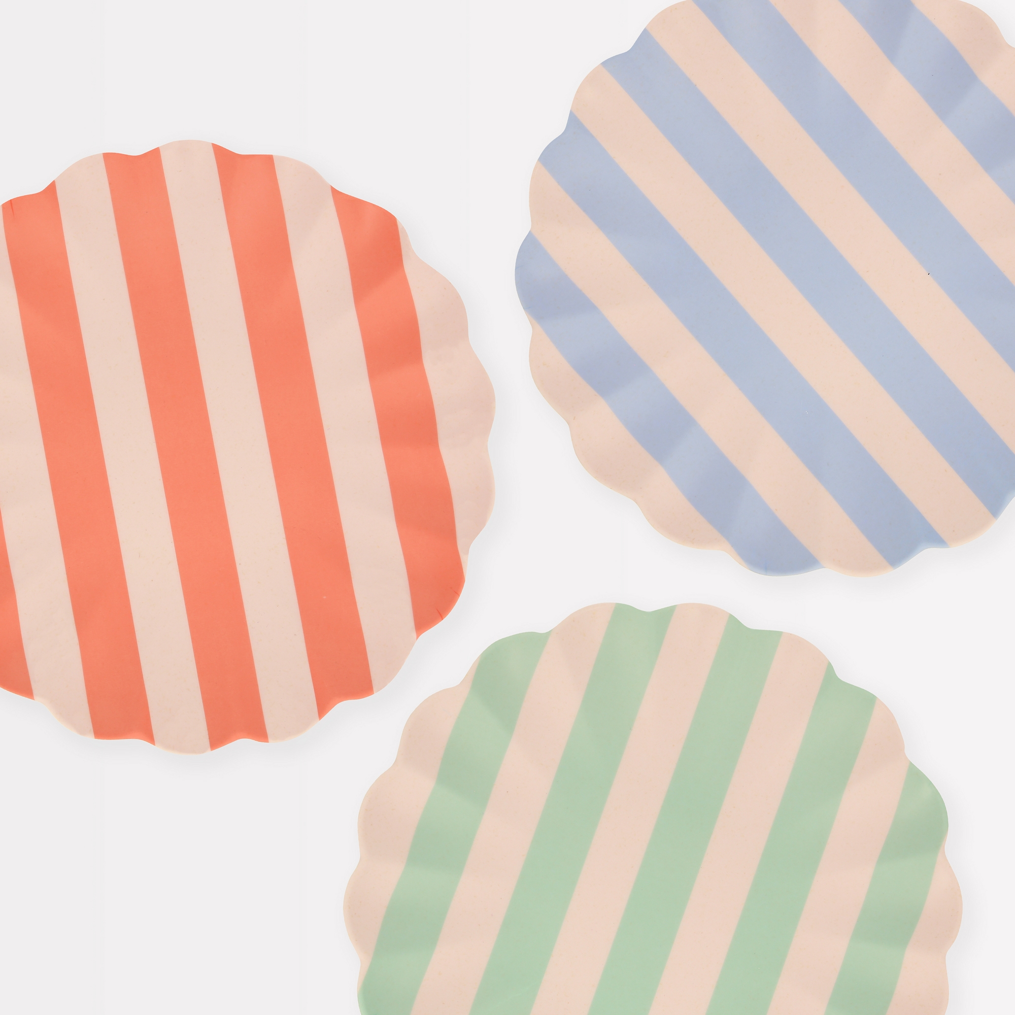 Meri Meri Stripy Reusable Bamboo Large Plates (Pack of 6)