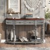 Sapphtopaz 52" Modern Console Table with 4 Drawers Curved Entryway Table with Bottom Storage Shelf Half-Moon Sofa Table for Living Room,Hallway - 2 of 4