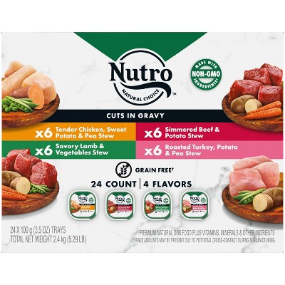 Photo 1 of *5/2023* Nutro Natural Grain-Free Beef, Lamb, Chicken, Turkey Flavor Adult Wet Dog Food - 3.5oz/24ct