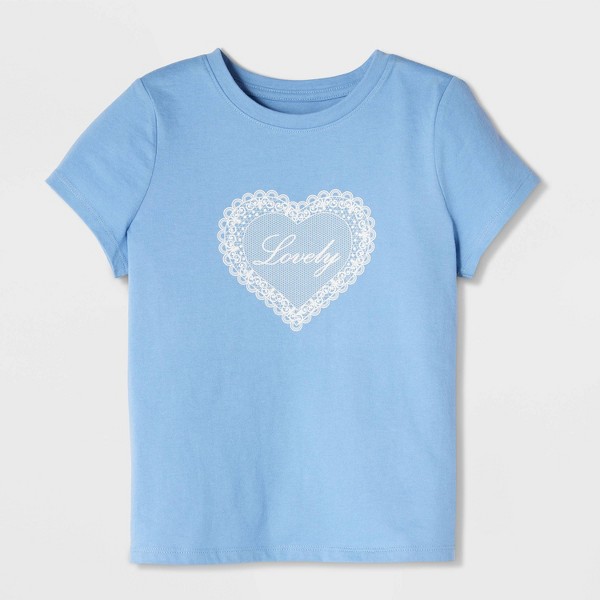 Playera de manga corta 100% algodón con estampado 'Lace Heart' para niña - Cat & Jack™ Azul 2
