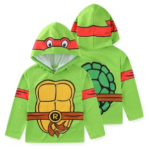 Nickelodeon Teenage Mutant Ninja Turtles TMNT Raphael Boys Long Sleeve Hooded Shirt for Big Kids - 1 of 4