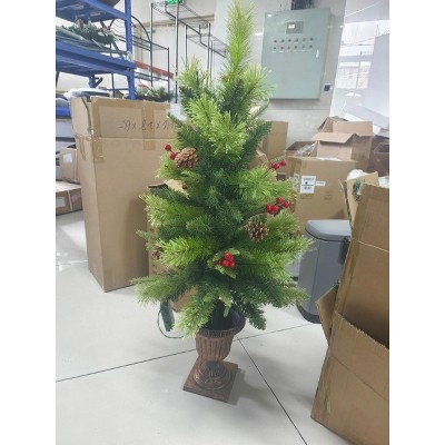 2FT Artificial Christmas Tree with 40 Warm White LED Lights, 8 Lighting Modes, Suitable for Home Office Party Holiday Decoration, Easy to Install