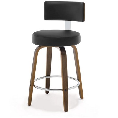 Bekrvio 26'' Counter Height Swivel Bar Stools, Faux Leather Upholstered