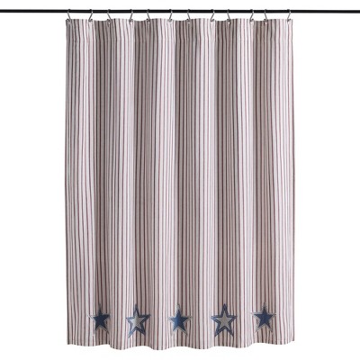 Applique Star Shower Curtain 72x72 VHC Brands