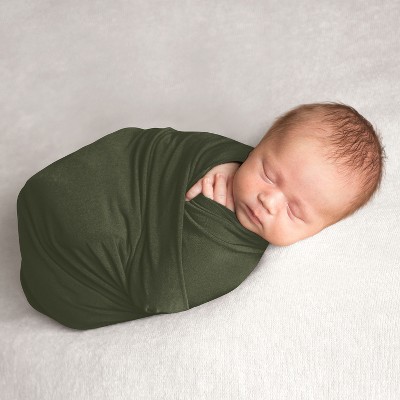 Image of Sweet Jojo Designs Boy, Girl, Unisex/Gender Neutral Swaddle Baby Blanket Woodland Camo Green