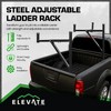Elevate Outdoor Truck Ladder Rack Adjustable Steel Pickup Cargo Carrier, Black - 2 of 4