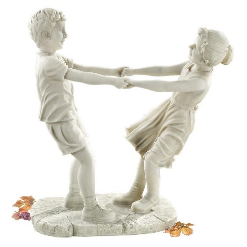 Alpine Boy and Girl Reading Together Statue