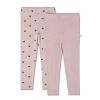 Organic Leggings - Set of 2 - Hearts + Dusty Rose - 2 of 3