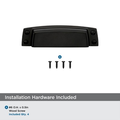 Highland Ridge 3-1/2" Black Bronze Cabinet Cup Pull