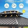 Hardtop Gazebo 10x12FT, Aluminum Frame Canopy with Double Metal Roof, with Netting, All Weather Permanent Pavilion for Backyard, Patio and Deck,Khaki - 4 of 4