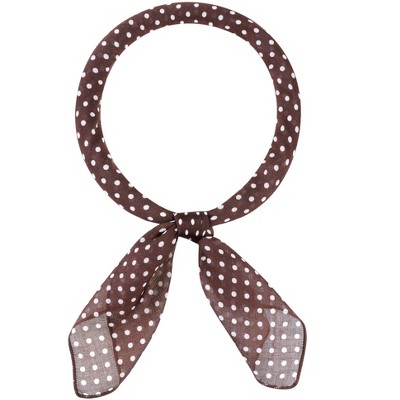 INSPIRE CHIC Women Polka Dots Cotton Linen Retro Solid Color Plain Square Neck Scarves 1Pc