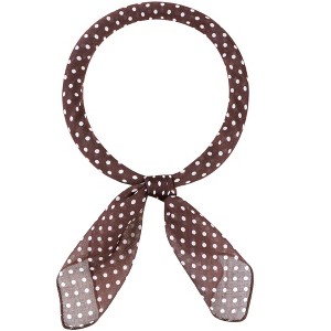 INSPIRE CHIC Women Polka Dots Cotton Linen Retro Solid Color Plain Square Neck Scarves 1Pc - 1 of 4