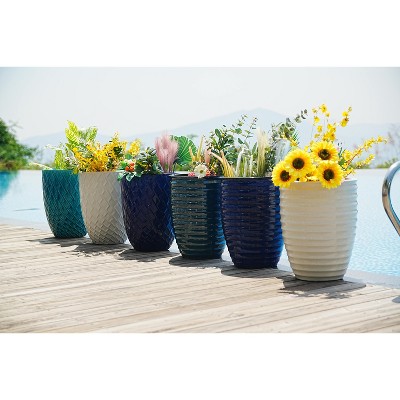 Dolonm 1 Piece 21.26 in. Ceramic Planter for Patio Garden