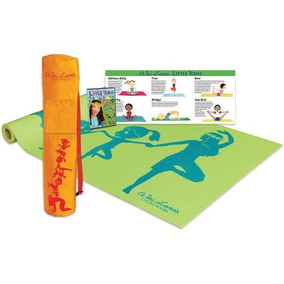 Wai Lana Little Yogis Eco Tote Kit - Award Winning Little Yogis DVD, Kids Size 1/8 Inch Thick Mat, Tote, Cartoon Yoga Poster