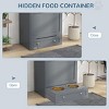 INFURNIC Pet Bowl Feeder Station with Storage Cabinet Raised Bowls Hanger for Pet Supplies and Food, Grey, 24"*14"*32.25" - 2 of 4