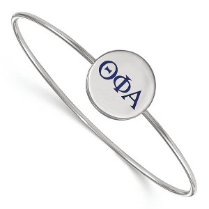 Black Bow Jewelry Sterling Silver Theta Phi Alpha Greek Life Bangle Bracelet 7 Inch - 1 of 3