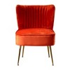 WestinTrends Phoebe Upholstered Tufted Velvet Accent Chair With Metal Leg - 3 of 4