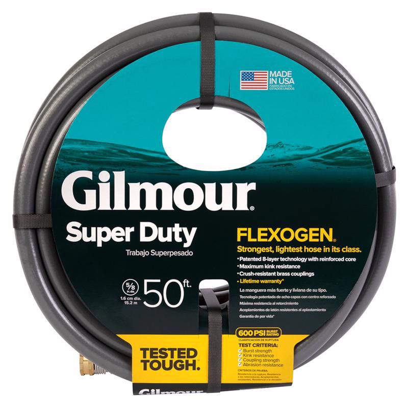 Gilmour Flexogen 5/8 in. D X 50 ft. L Heavy Duty Premium Grade Garden Hose Black, 3 of 6