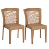 SKRAN Set of 2 Outdoor Rattan Chair, Farmhouse Back Patio Chair, Ergonomic Weather Resistant Armchair for Outdoor Dining, Garden, Porch - 4 of 4