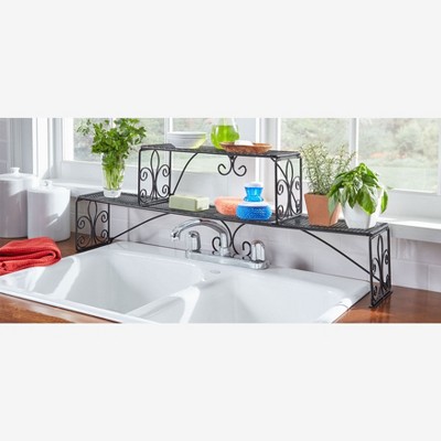 BrylaneHome Scroll 2-Tier Over Sink Shelf