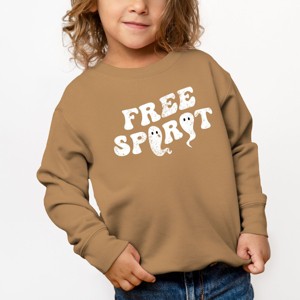 The Juniper Shop Free Spirit Ghost Distressed  Toddler Sweatshirt - 3T - Camel - 1 of 4