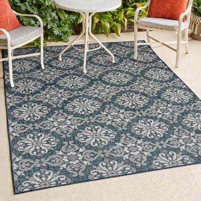 JONATHAN Y Amora Traditional Mediterranean Tile Design Indoor/Outdoor Area Rug