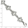 Black Bow Jewelry 13mm Stainless Steel Looped Petal Flower Link Bracelet, 7.5 Inch - 4 of 4