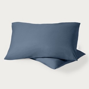 260 Thread Count Organic Cotton Percale Pillowcase Set by Bare Home - 1 of 4