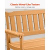VEVOR Outdoor Bench, 50.5 inch, 800 lbs Weight Capacity for 2-3 Persons,Weatherproof Plastic Frame with Backrest and Wide Armrests, Natural Wood Color - 4 of 4