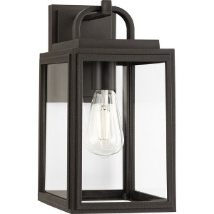 Progress Lighting Grandbury 1-Light Outdoor Wall Lantern, Antique Bronze, Clear Glass, DURASHIELD, Wet Rated - 1 of 4